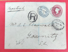Ganzsache, Brief, 1898, Postage Two Pence, Registered Manchester, London, G&ouml;ssni