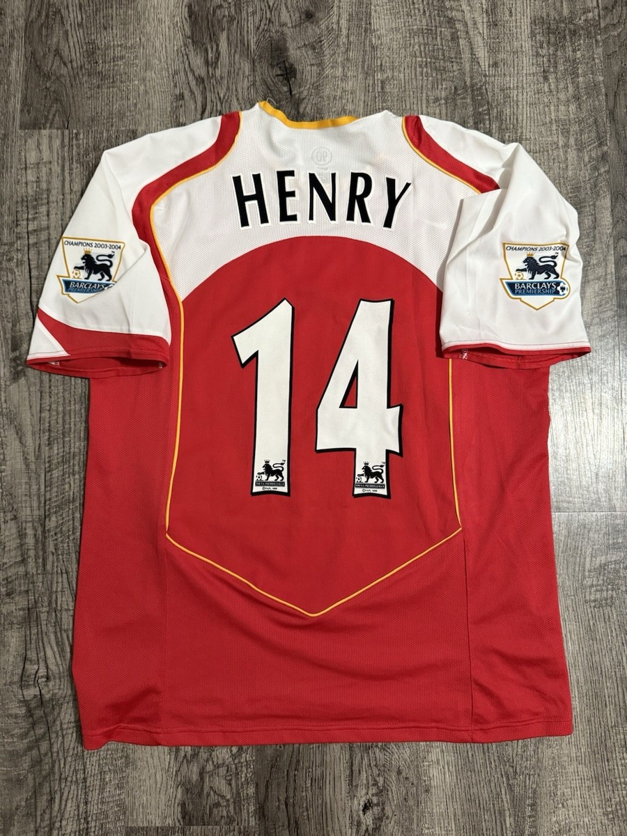Thierry Henry Arsenal 2004/06 Nike Jersey Red Men's Size XL | eBay