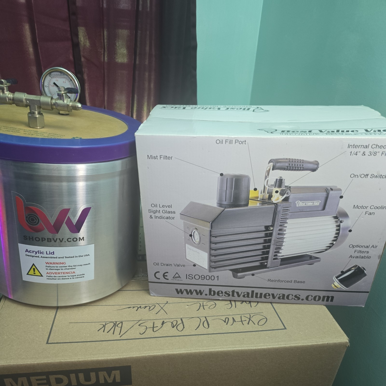 Best Value Vacuum 3 Gallon Wide Chamber And Pump New
