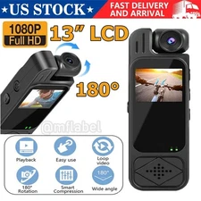 20 Hour 1080P Camcorder Mini Police Body Camera HD 180° Video DVR IR Night Cam