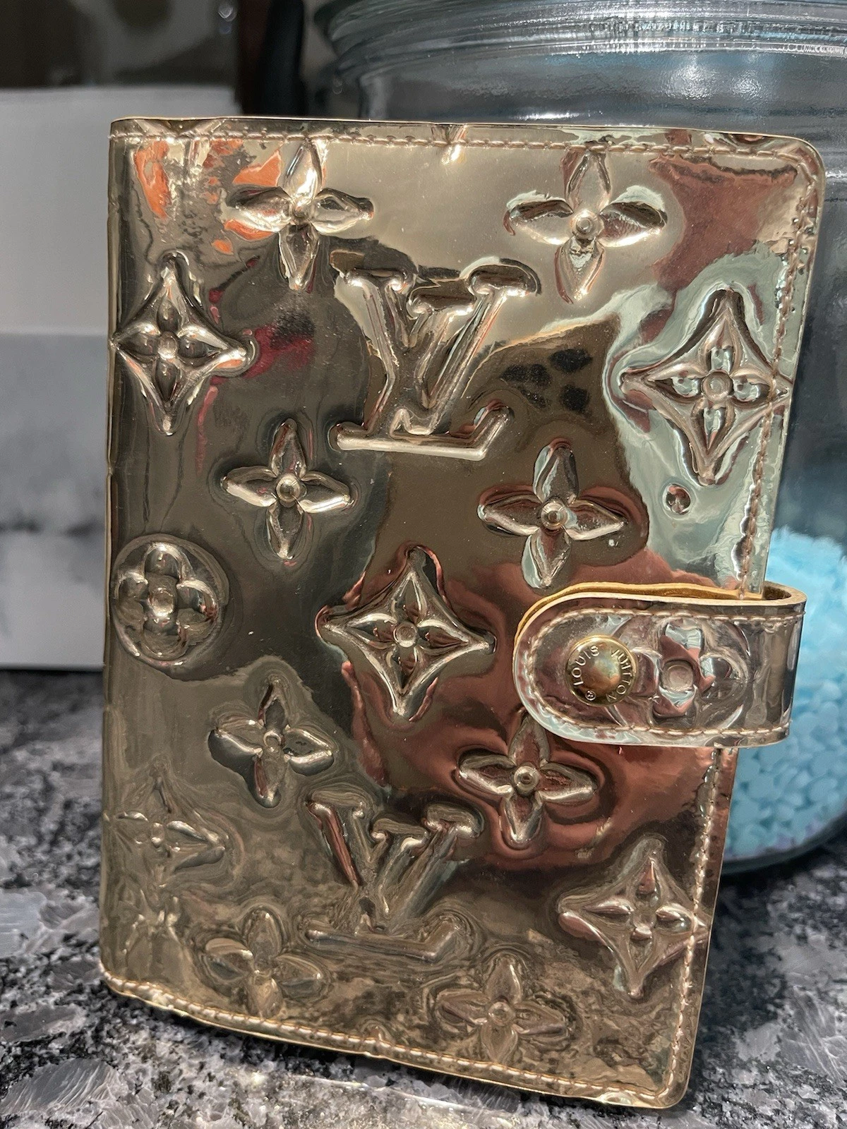 Vuitton — LOUIS VUITTON Gold Miroir PM Agenda Day Planner Cover Authentic with Inserts