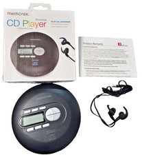 Memorex MPC600B Personal Portable CD Player With Sony Headphones - Black