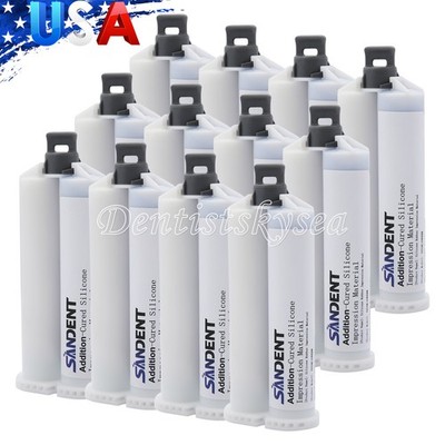 Dental Impression Material VPS Medium Body Fast Set 50ml Cartridge & Tips PVS