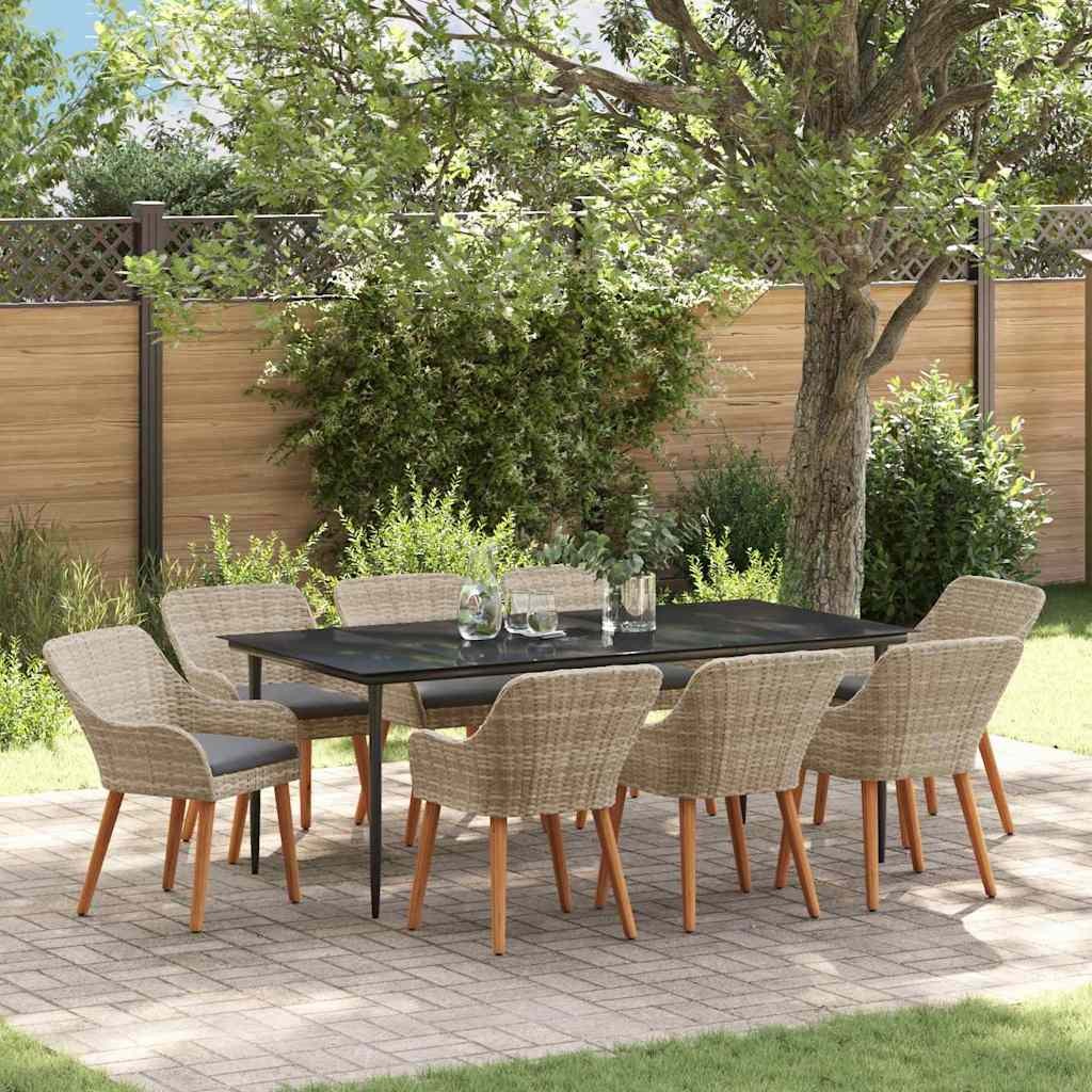 Set da pranzo Grigio chiaro Poly Rattan 2805541