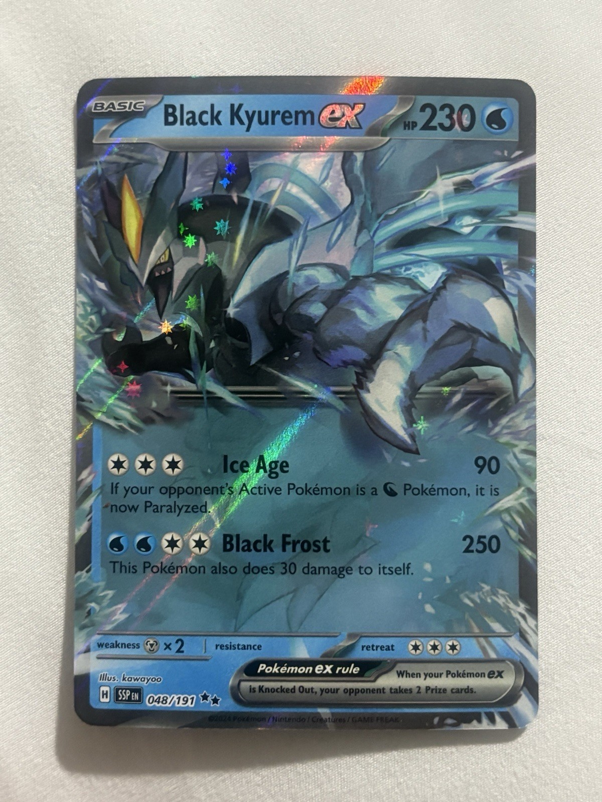 Pokémon TCG Black Kyurem EX 048/191 Surging Sparks Double Rare NM Card