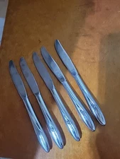 5 Sears and Roebuck Provincial Rose Hollow Butter Table Knives Knife