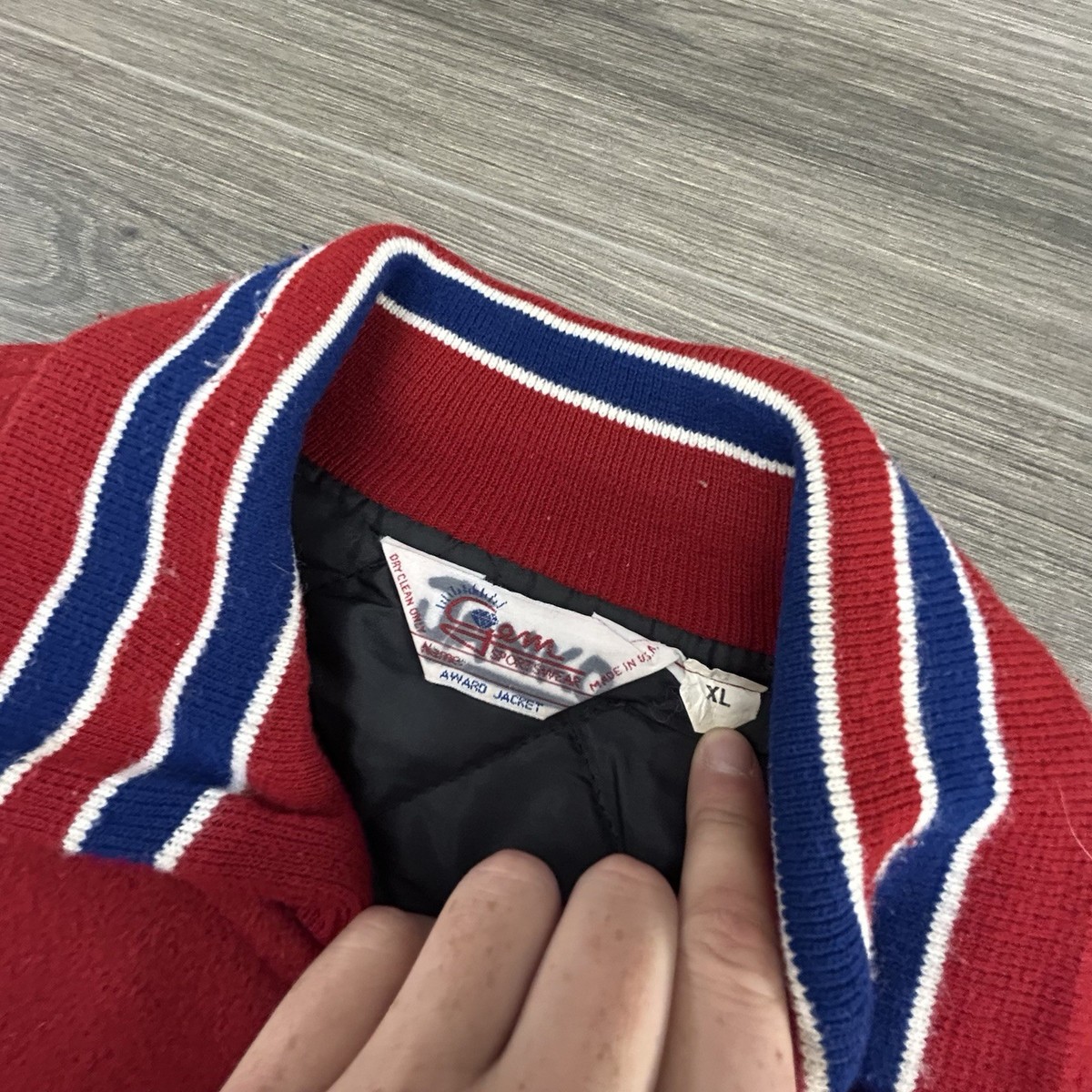 Vintage Varsity Wool Bomber Jacket Adult Extra Large 90s Made In