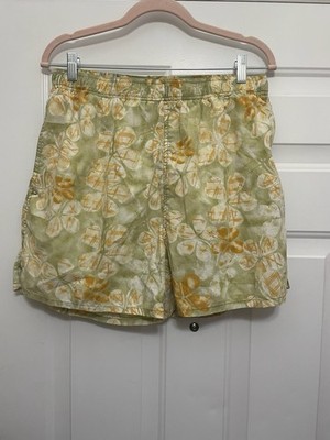 Pacific Scene Floral Print Performance Swim Trunks Men Size L Beach Surf Resort