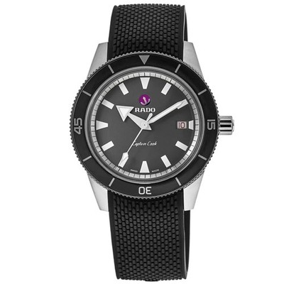 New Rado Captain Cook Automatic Grey Dial Rubber Strap Men's Watch R32505019