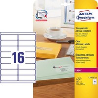 Avery Zweckform Transparente Adress Etiketten 99,1 X 33,9Mm 400 Etiketten