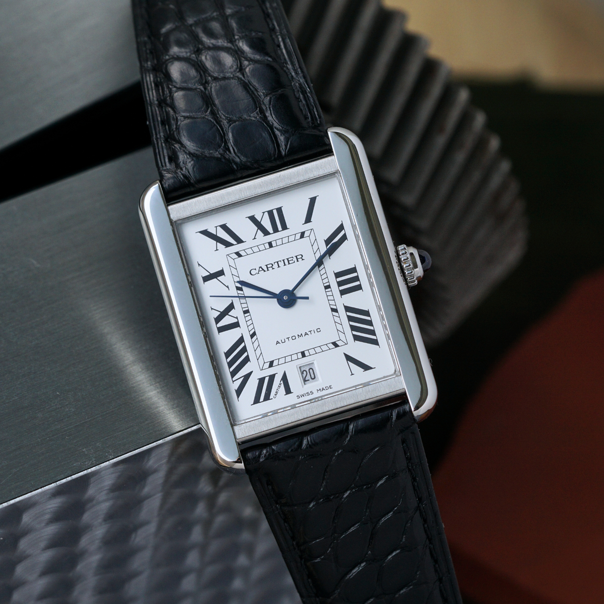 Cartier Tank Solo XL Automatic Date W5200027 Stainless Steel 2000s