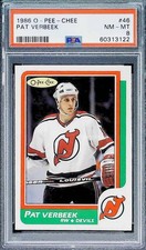 1986-87 O-Pee-Chee Hockey Pat Verbeek Devils #46 PSA 8 NM-MT Trading Card