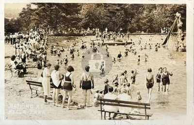 #ad #ad Bathers Swimming Hecla Park Bellefonte PA Centre County RPPC Photo Postcard COPY $4.95