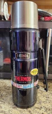 Genuine Thermos Brand Vacuum Insulated Metal Thermos 40 oz/1.2 L - Midnight Blue