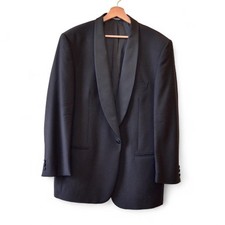 Ermenegildo Zegna black wool shawl lapel tuxedo smoking jacket 41L Italy made
