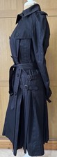 Burberry Mainline Black Trench Coat Made In Italy Showroom Sample UK 8