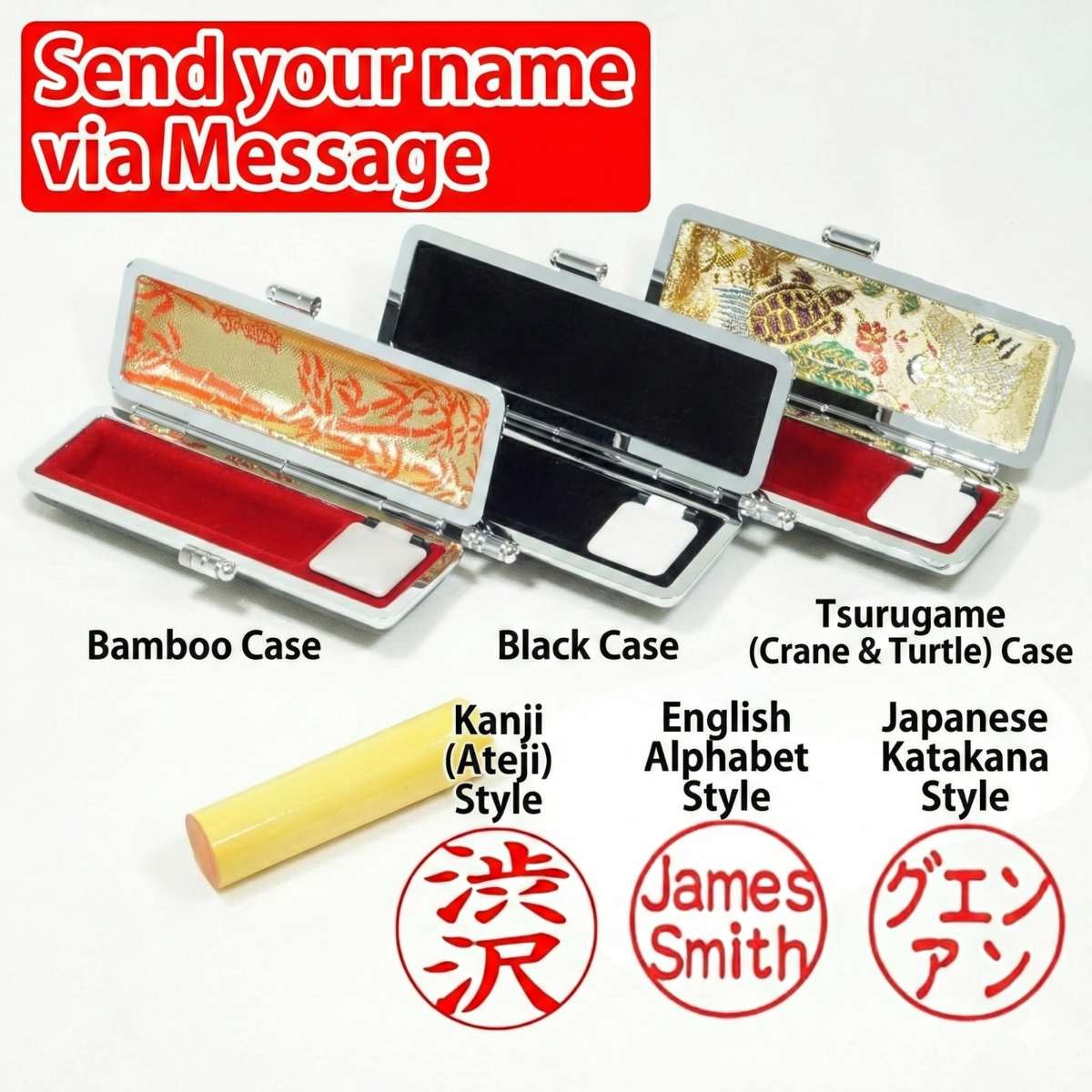 Personalized Japan Hanko Inkan Seal Stamp Kanji - Please Send Name