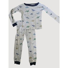 CARTER'S Gray Dinosaur Print Long Sleeve Cotton Pajamas Boys Size 3T