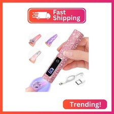 SAVILAND Glitter UV Light for Gel Nails: Pink 12W LCD Screen Handheld UV Nail La