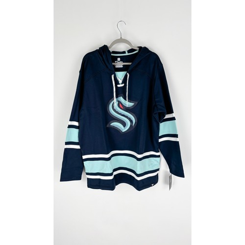 Fanatics Deep Sea Blue Seattle Kraken Powerplay Warrior Pullover Hoodie Mens 2X