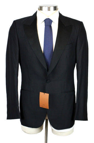 Zegna Tuxedo Jacket 38 R (48 EU) Black Trofeo 600 Sartorial Wool Silk Coat Peak