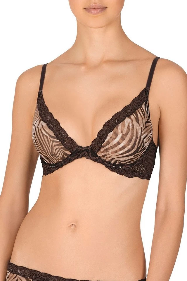 Sujetador Natori PLUMAS Natural Estampado Cebra Marrón UW Contorno 34DDD Hipster L Foto 2 de 4
