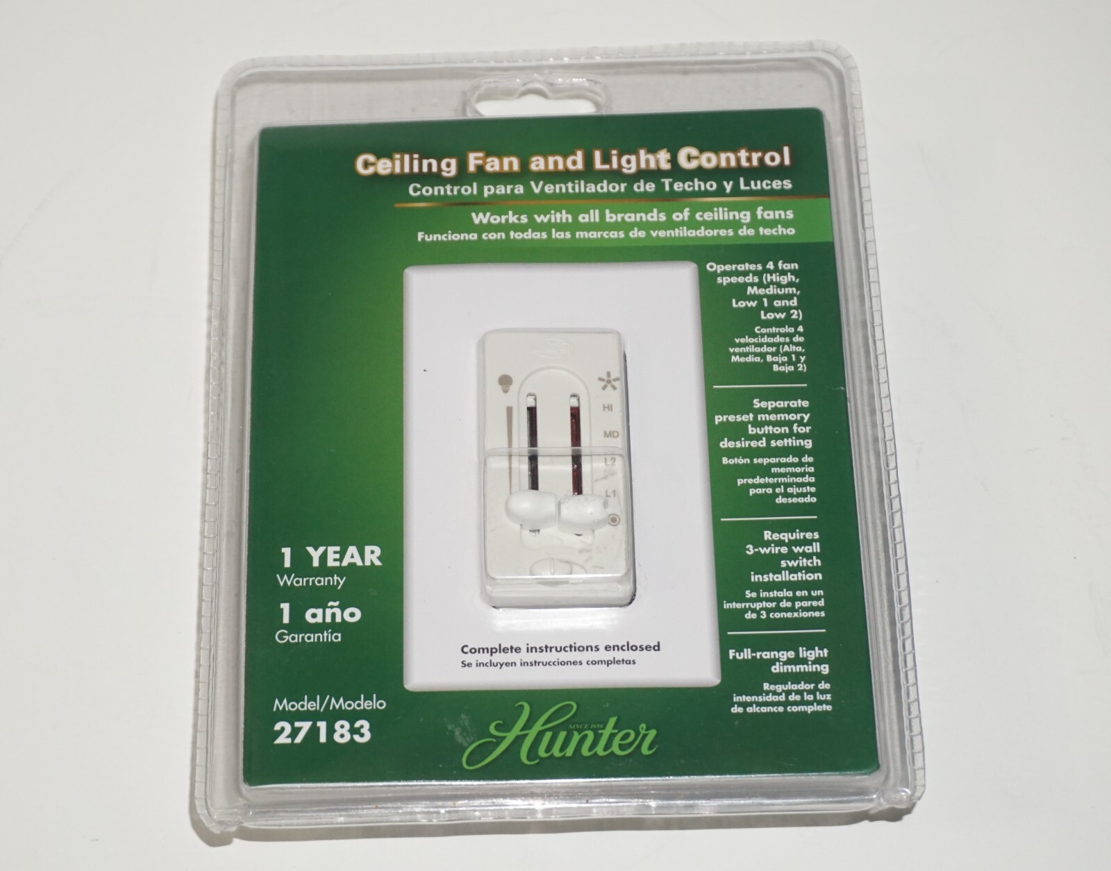 Hunter Ceiling Fan And Light Control 27183 | Shelly Lighting