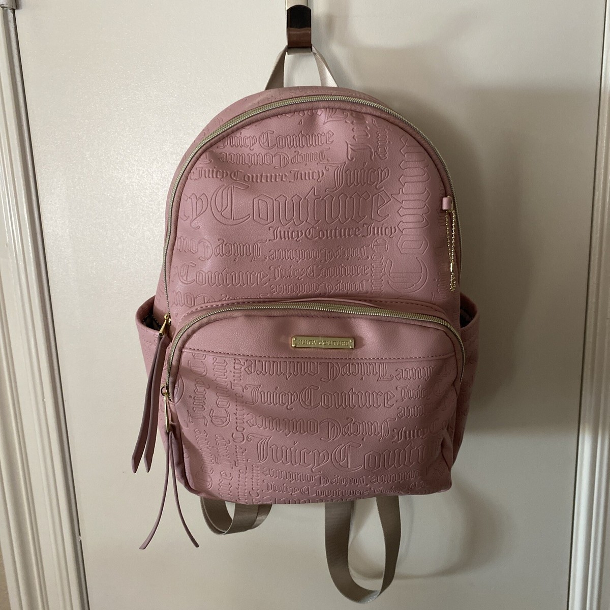 Juicy Couture Pink and Gold Word Search Backpack | eBay