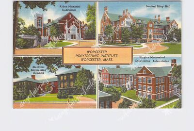 PPC Postcard MA Massachusetts Worcester Polytechnic Institute Multi-View
