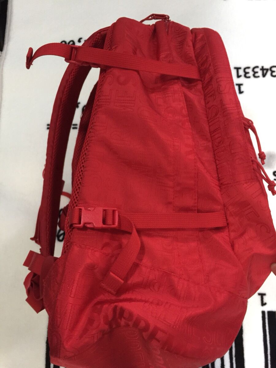 Authentic Supreme Red Backpack Spring Summer 2019 SS19