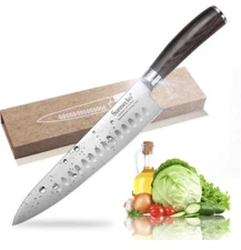 Chef's Knife Stainless Steel Kitchen Cutter Wood Handle German Steel