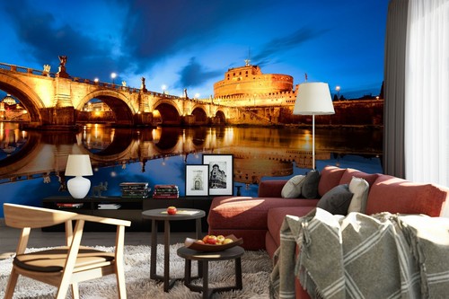 3D Bridge Lake Night G15403 Wallpaper Wall Murals Removable Self-adhesive Honey - Picture 2 of 11