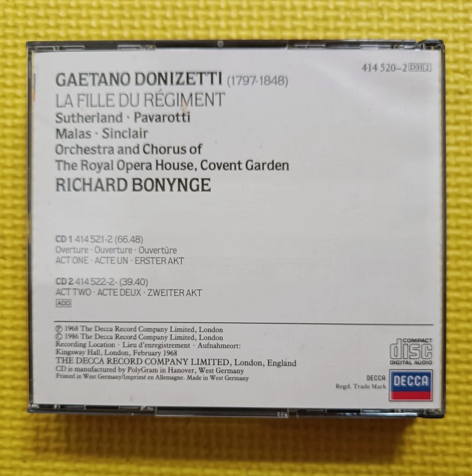 Donizetti, Sutherland, Pavarotti La Fille Du Régiment - 2xCD Decca, 1990 - Immagine 4 di 4