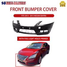 Front Bumper Cover Fits 2013 2014 2015 Nissan Sentra With Fog Light Holes Primed