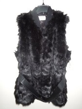 Euc Laundry By Shelli Segal Black Faux Fox Fur Vest 2xl