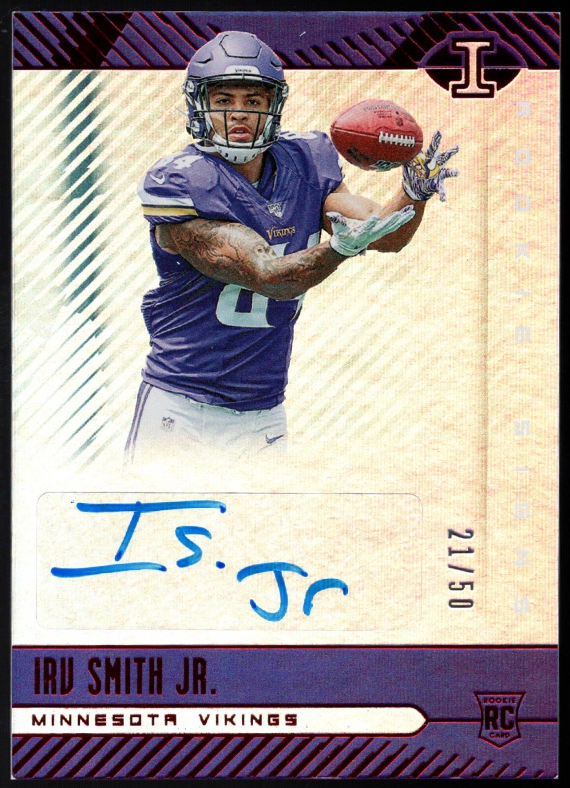 Irv Smith Jr. Panini Illusions Rookie Endorsements Autographs #ISJ Red