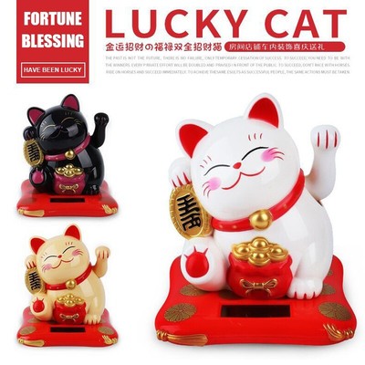 2 5 inch Japanese Solar Fortune Cat Wealth and Prosperity Swing Car/Home Decor
