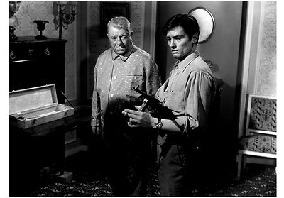 PHOTO MELODY IN BASEMENT - JEAN GABIN & ALAIN DELON FORMAT 20X27 CM