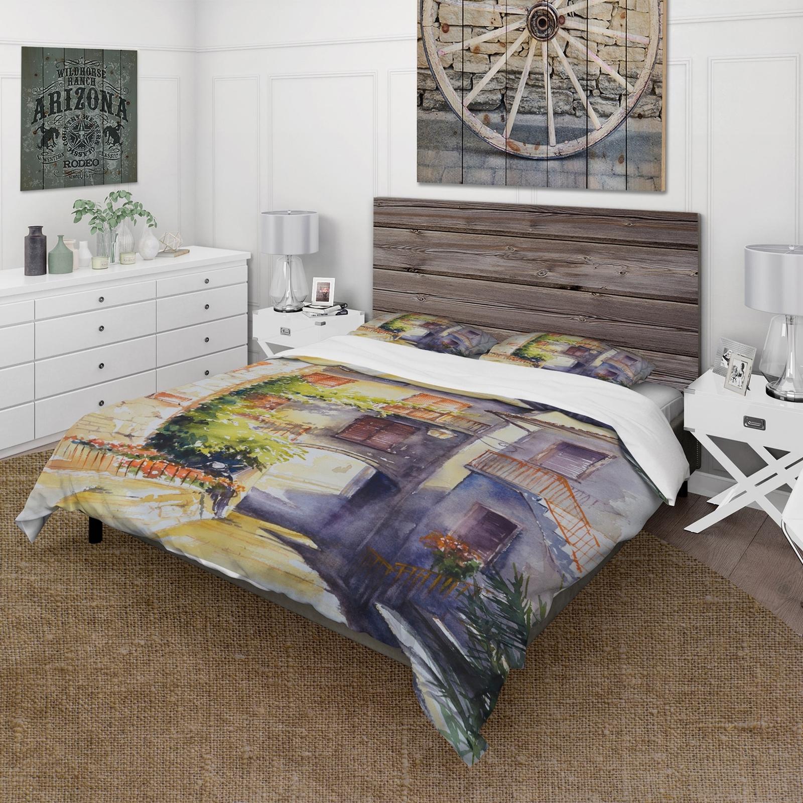 Designart 'Rustic and Idyllic Italian VIllage' Country Duvet
