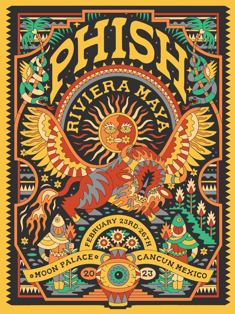🌞 Phish Mexico Poster 2023 Sunshine Yellow Variant Josh