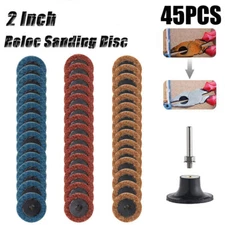 45Pcs 2inch Sanding Discs Pad Variety Kit for Drill Grinder Rotary Tools +Holder