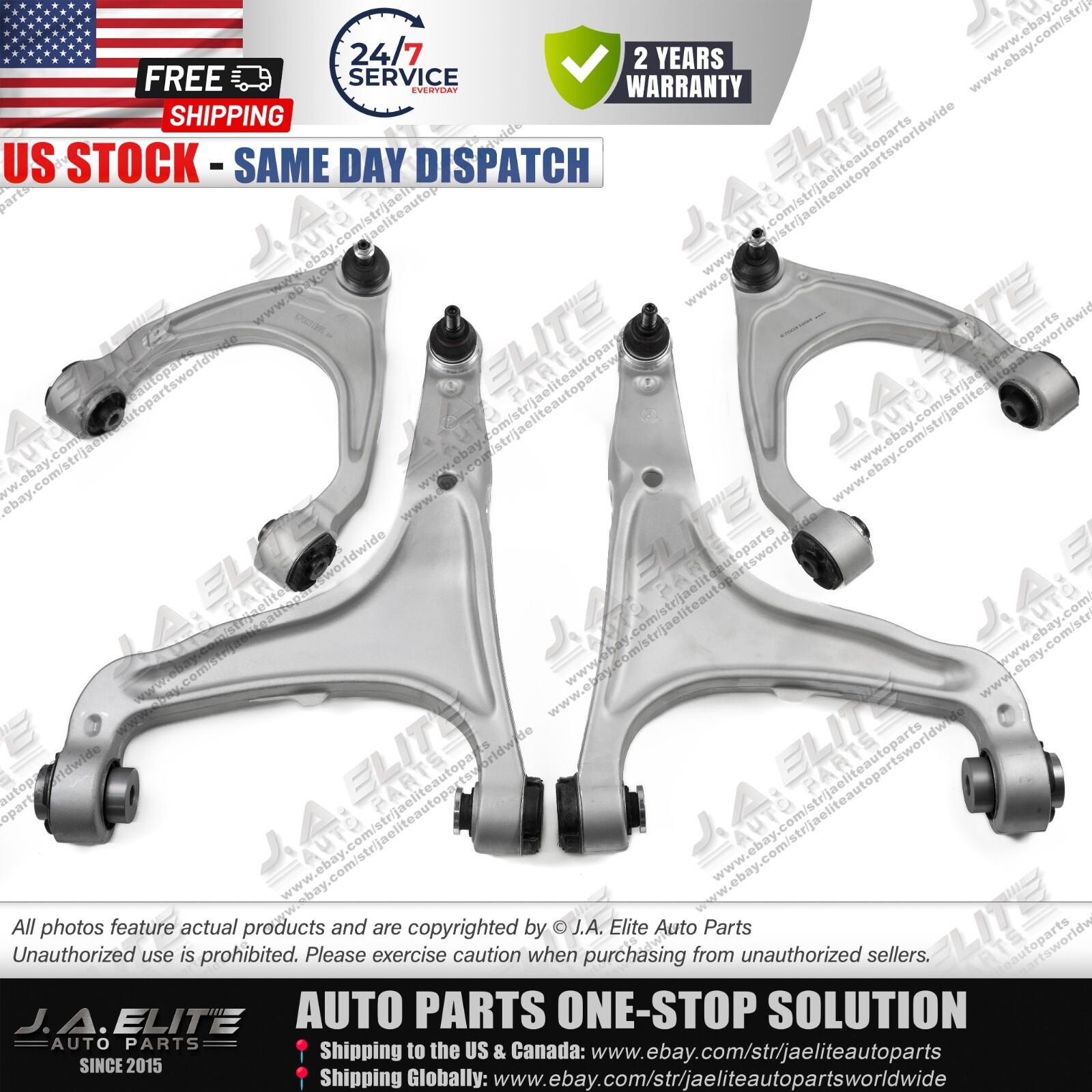 4pcs Front Left & Right Upper & Lower Control Arm fit Maserati Levante (2017+)