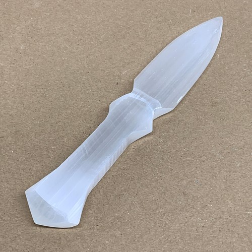 110g, 7.5"x1.3"x0.5", Natural Selenite Crystal Dagger (Satin Spar), B36044 - Picture 9 of 13