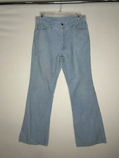 Vtg 70s Levi  s 517 Bootcut Flare Blue Corduroy Pants 34 X 31 USA Talon