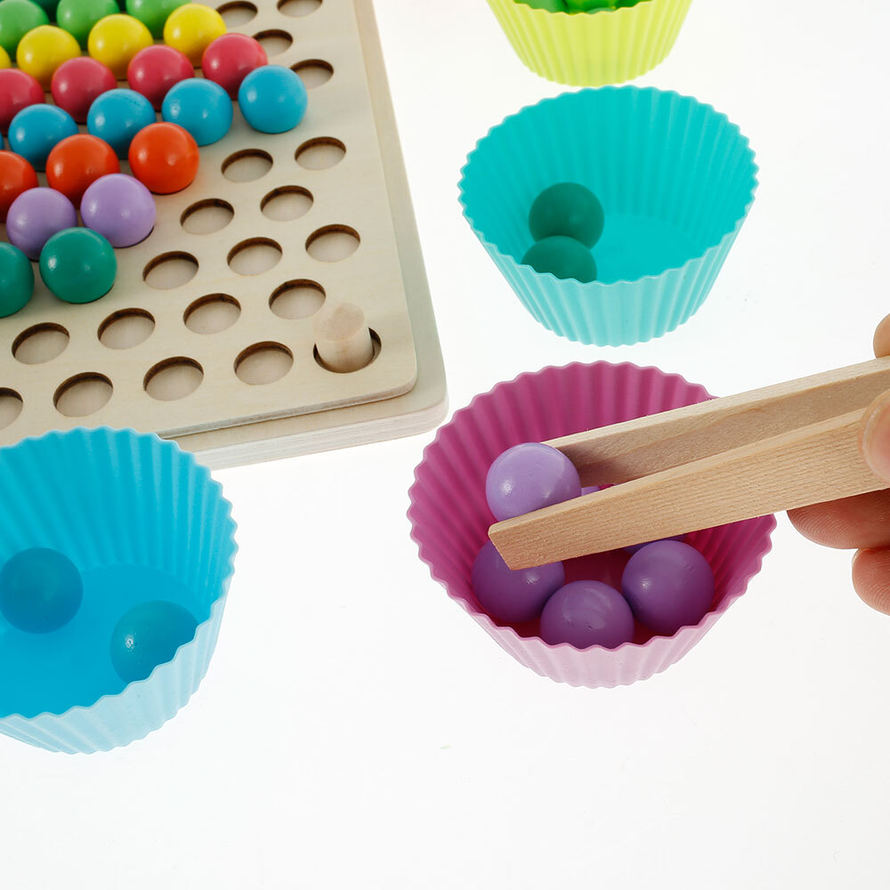 Montessori Toy Kids Wooden Puzzle Beads Game Early Educational Toys ...