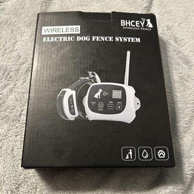 BHCEY Wireless Electric Dog Fence System Rechargeable Collar 80-1640 Sq Ft 