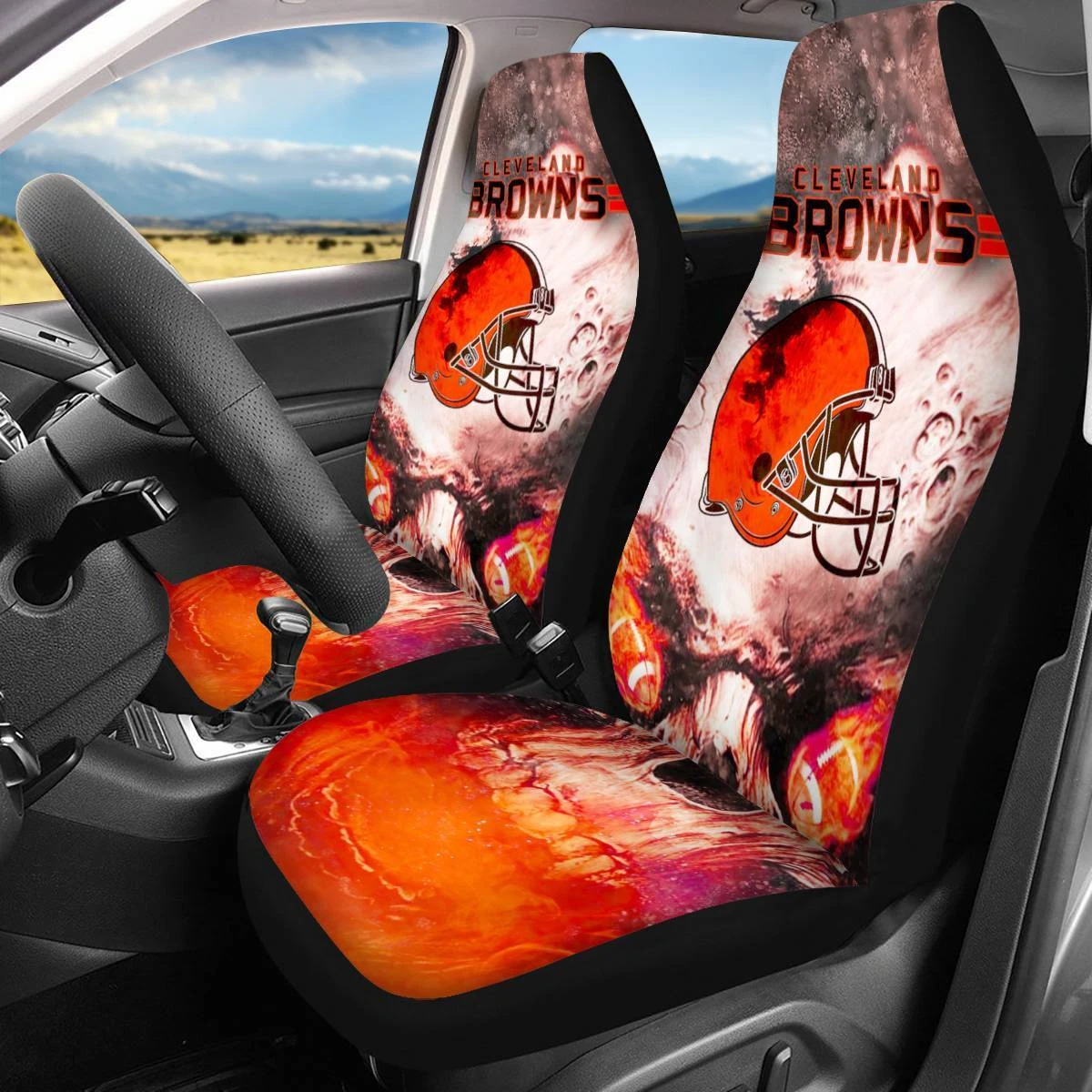 Car Seat Cover  Seat Protector 2Pc with Cleveland Browns
