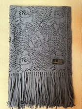 Sciarpa Fendi donna azzurro traforato con fiori vintage Pre Owned