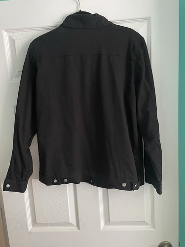 The Quacker Factory Women's Black Butterfly Rhinestone Jean Jacket Size Medium - Picture 7 of 7
