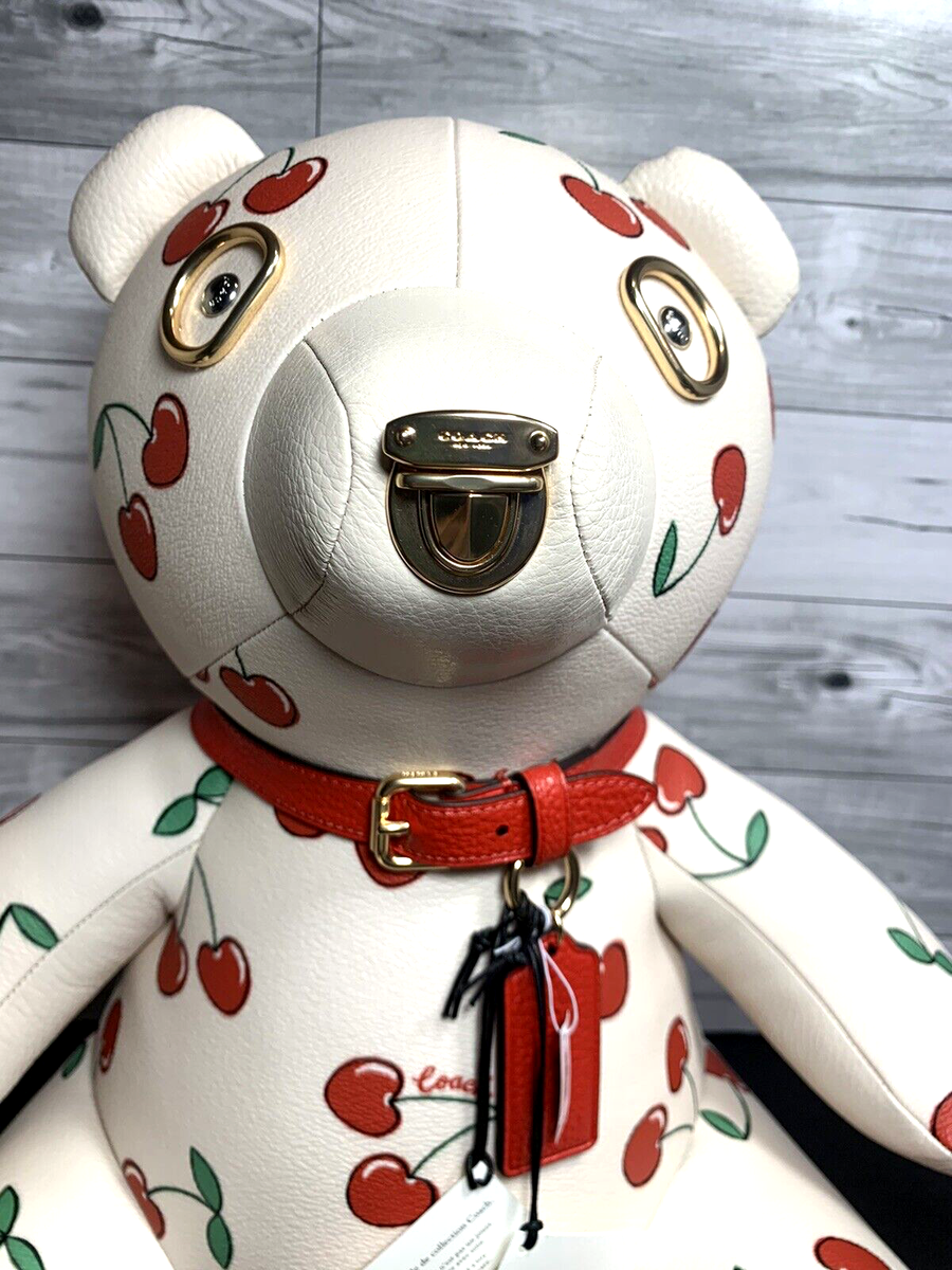 coachベアー Coach Collectible Large Bear Cherry Print Chalk Multi CF007